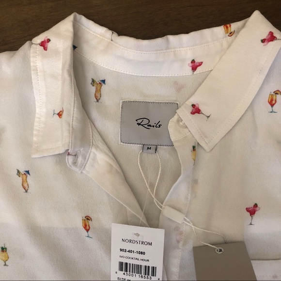 NWT Rails Whitney Ivory Cocktail Hour Print Size M - Picture 6 of 8